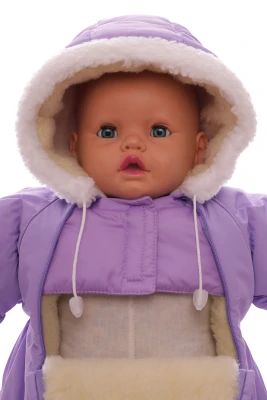 Чоловічок на хутрі для дівчинки Babykroha без логотипу бузковий