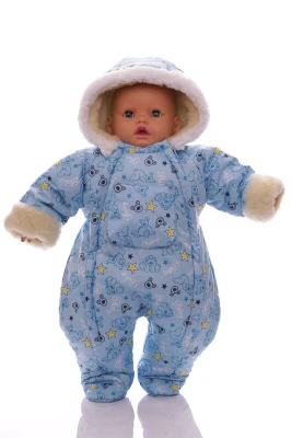 Человечек на меху для мальчика Babykroha без логотипа с принтом Мишек Baby голубой