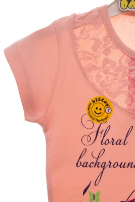 Футболка для девочки трикотажная Flora персиковая