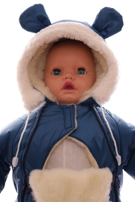 Конверт на хутро для хлопчика Babykroha синій