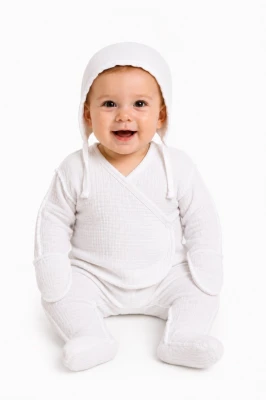 Набір для новонародженого 3в1 мусліновий Babykroha молочний