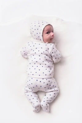 Набір для новонародженого 3в1 мусліновий Babykroha в синє серце