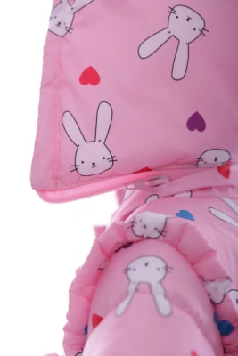 Комбинезон для девочки на холлофайбере Babykroha с принтом зайчиков Малыш розовый