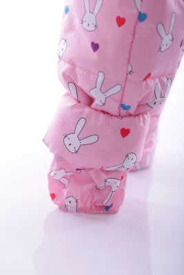 Комбинезон для девочки на холлофайбере Babykroha с принтом зайчиков Малыш розовый