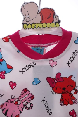 Пижама для девочки трикотажная с Котиками малиновая Cit Cit Kids