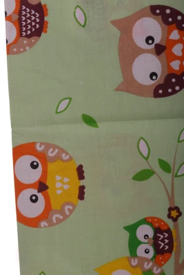 Пеленка ситец зеленая с Совой  110*85 см BabyKroha
