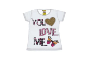 Футболка для дівчинки трикотажна Love біла