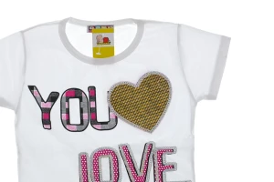 Футболка для дівчинки трикотажна Love біла