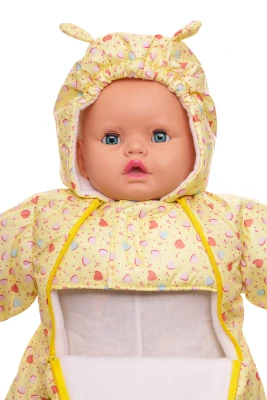 Человечек на флисе для девочки Babykroha в сердечко желтый