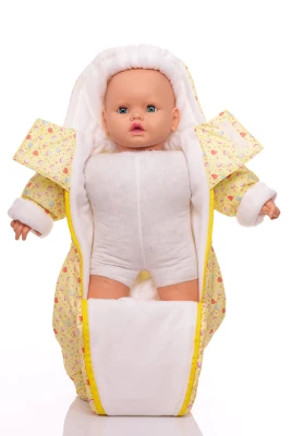 Человечек на флисе для девочки Babykroha в сердечко желтый