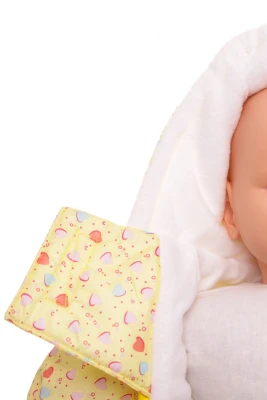 Человечек на флисе для девочки Babykroha в сердечко желтый