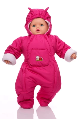 Человечек на флисе для девочки Babykroha малиновый