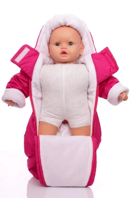 Человечек на флисе для девочки Babykroha малиновый