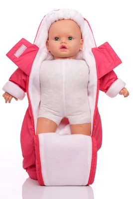 Человечек на флисе для девочки Babykroha коралловый