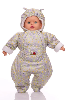 Человечек на флисе Babykroha в пуговку серый