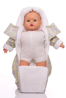 Человечек на флисе Babykroha в пуговку серый