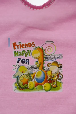 Нагрудник для девочки трикотажный 25*30 см friend's розовый