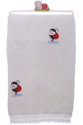 Плед детский вязка на травке ladybug 75*90 см белый