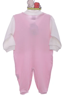 Человечек с длинным рукавом для девочки розовый с сердечком Ezgish Baby