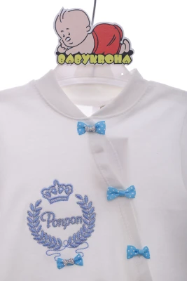 Человечек с шапкой и царапками для мальчика Ponpon молочный