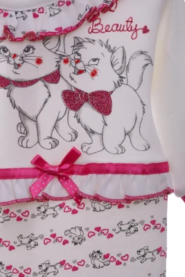 Человечек с длинным рукавом для девочки Котята