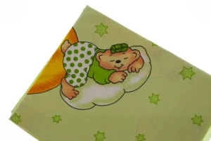 Пеленка ситец с Мишками 110*85 см зеленая