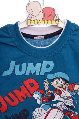 Футболка для хлопчика трикотажна Jump синя