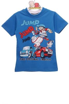 Футболка для хлопчика трикотажна Jump блакитна