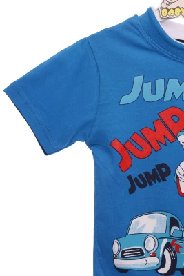 Футболка для хлопчика трикотажна Jump блакитна