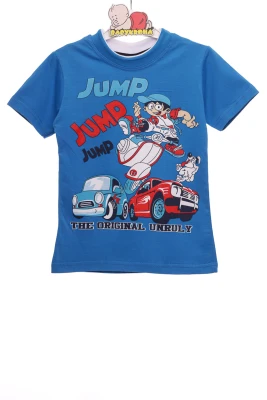 Футболка для хлопчика трикотажна Jump блакитна