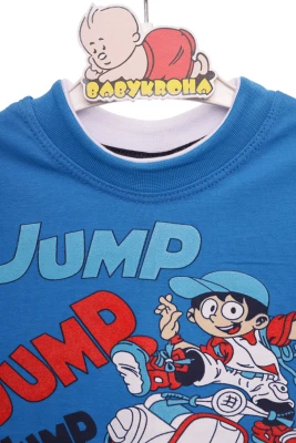 Футболка для хлопчика трикотажна Jump блакитна