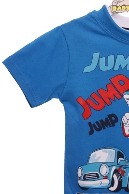 Футболка для хлопчика трикотажна Jump блакитна