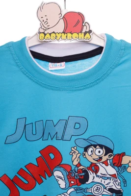 Футболка для хлопчика трикотажна Jump блакитна