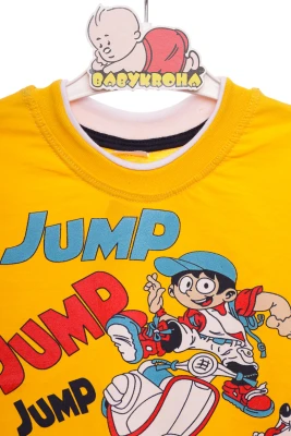 Футболка для хлопчика трикотажна Jump жовта